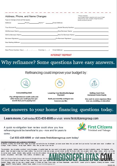 Extrato de hipoteca do First Citizens Bank de Trinidad e Tobago em formatos Word e PDF, 3 páginas 3 exemplo real